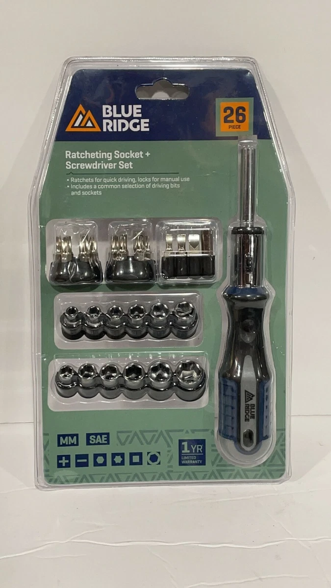 Blue ridge tools 26pc ratcheting socket and screwdriving set deals