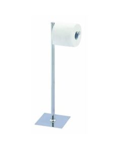 CHROME PLATED FREE FLOOR STANDING TOILET PAPER LOO ROLL ...