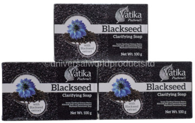 3 x Vatika Naturals Schwarzsamenseife - Klärende Seife (3er Pack)