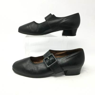Beautifeel Mary Jane Pumps Womens 40 Black Leather Buckle Low Heel Comfort Shoes | eBay