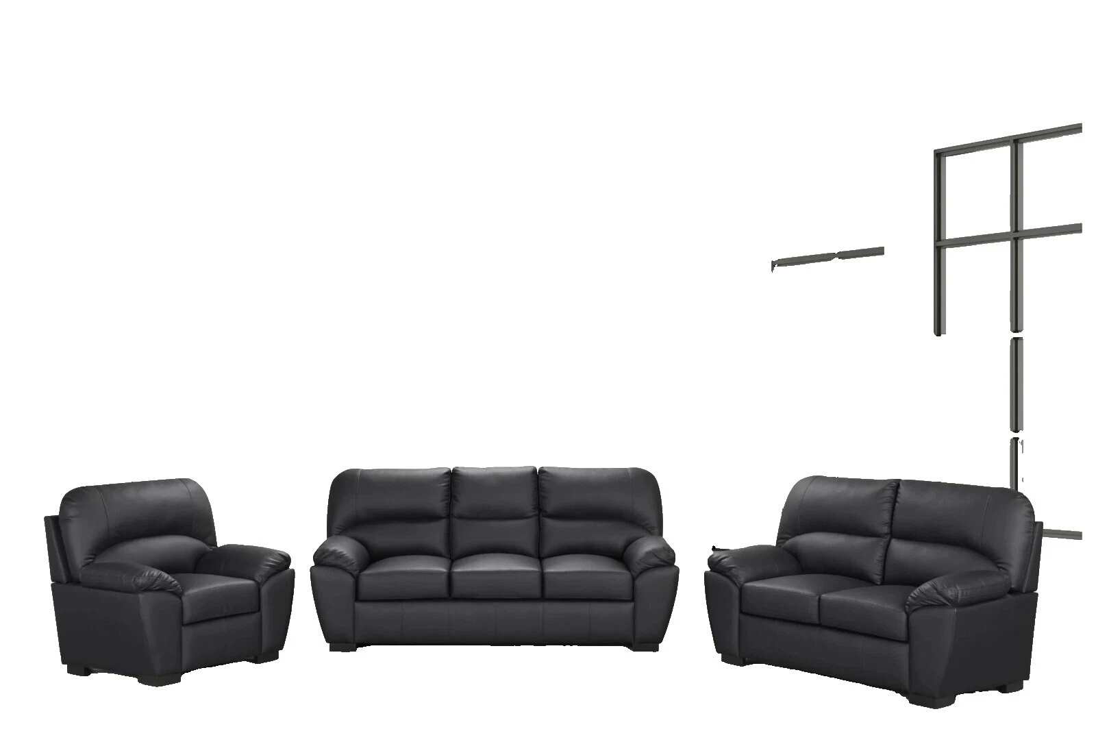 Black Leather Sofa Sets