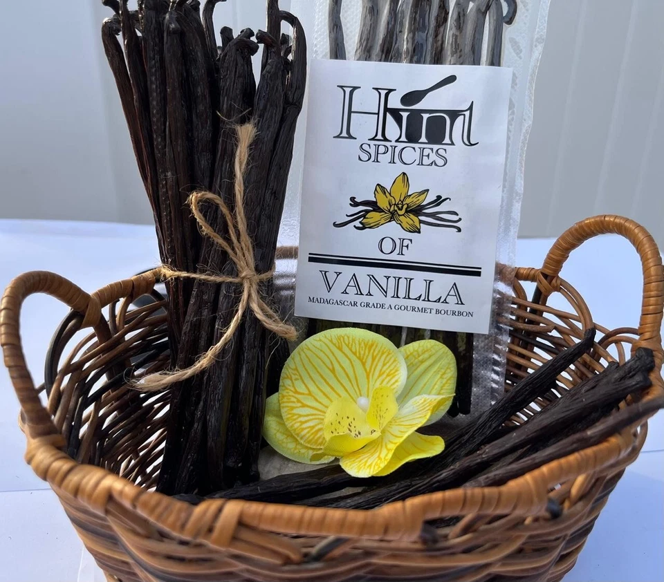 Frijoles de vainilla orgánicos bourbon grado A de Madagascar [7-9 pulgadas] Foto 3 de 4