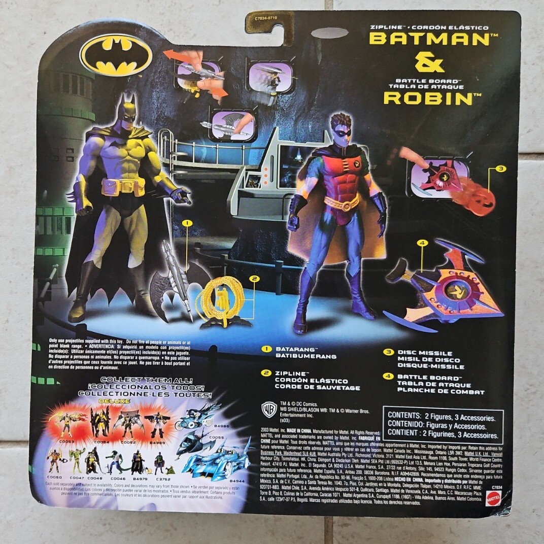 リーマン・ブラザーズ2008年記念品、非売品 NEW MATTEL DC COMIC ZIPLINE BATMAN & BATTLE BOARD ROBIN ACTION