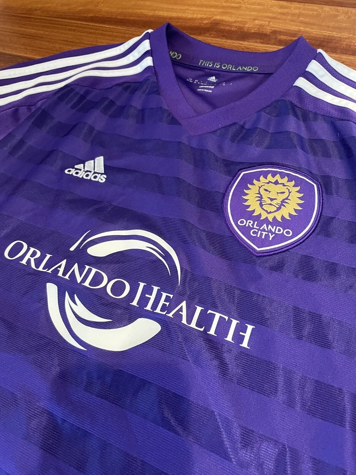 Adidas Orlando City Soccer Jersey MLS Purple Size Child XL Luke Boden #14 2015 - Image 2 of 4