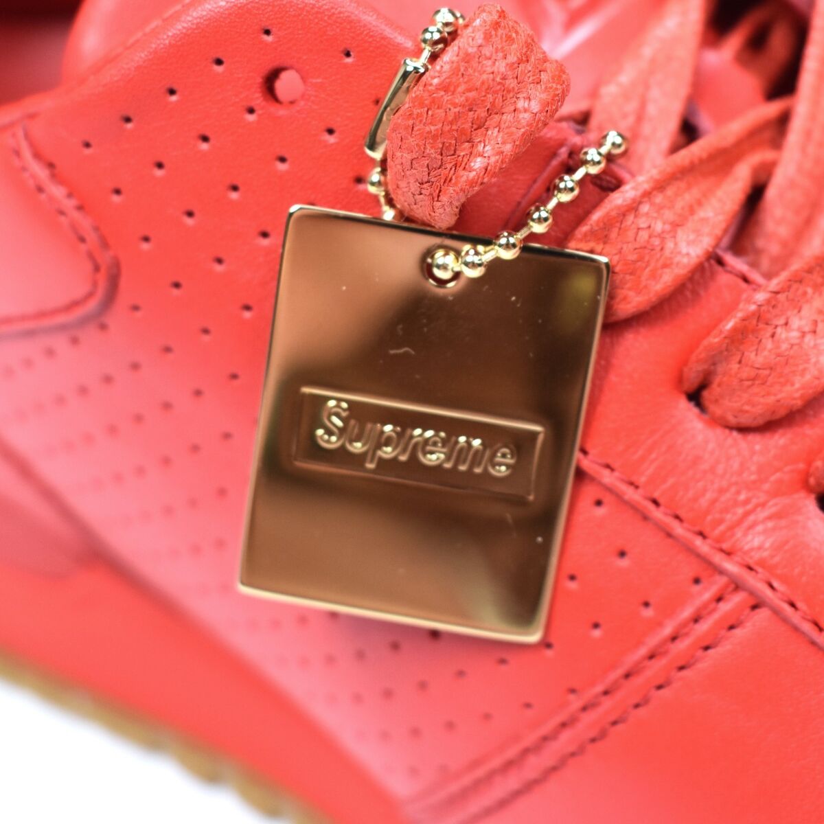 Leather low trainers Louis Vuitton x Supreme Red size 10.5 UK in Leather -  4913733