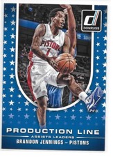 2014-15 Donruss Basketball Production Line Assist Brandon Jennings Pistons