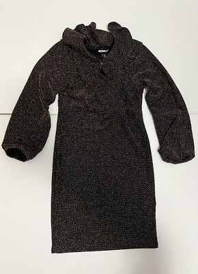NOVA KIDS Girls Gold And Black Long Sleeve Formal Dress Sz 5Y 