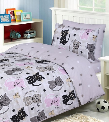 Kids Duvet Cover & Fitted Sheet Set – 100% Cotton Bedding – Boys Girls Bed Set - Picture 6 of 31