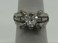 1.3CT White Heart Cut CZ Women's Wedding Bridal Ring Sets in 925 Sterling Silver