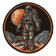 Space Astronaut Patch Embroidered Iron-on Premium Applique Clothing Outer Space