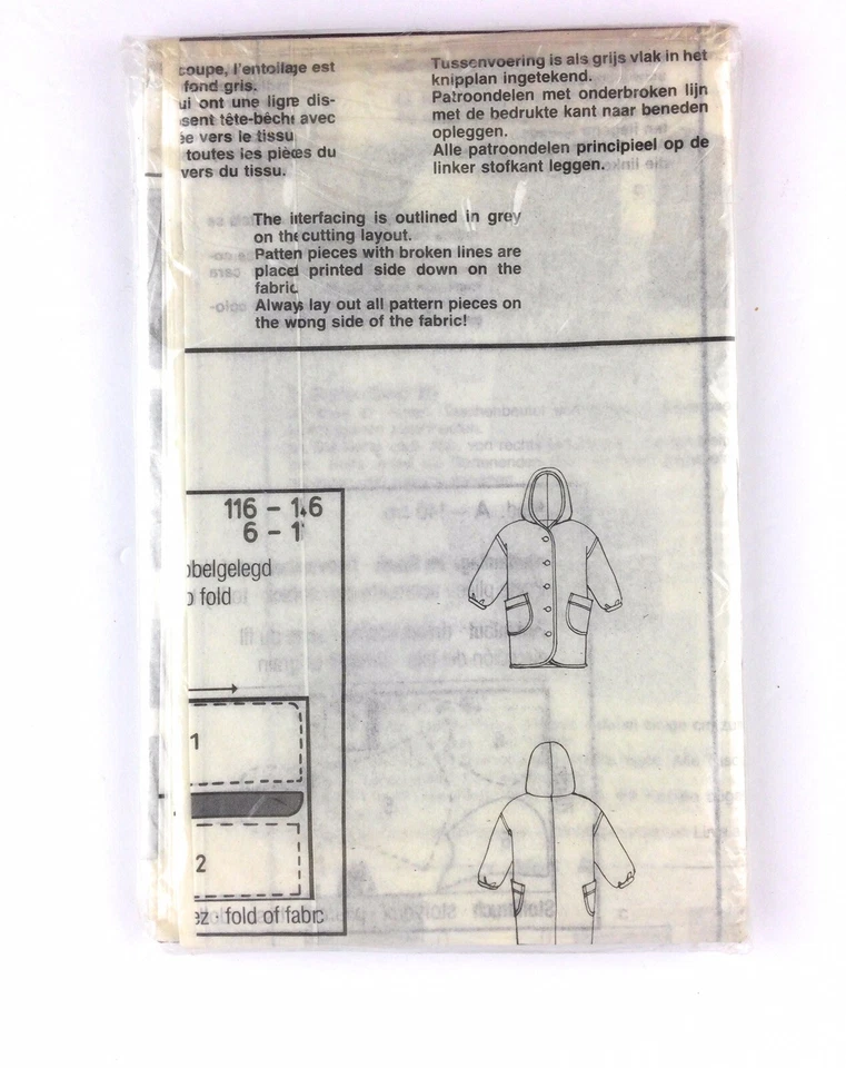 NEW Neue Mode Children Winter Coat Sewing Pattern UNCUT M 55172 6-11 Boys Girls - Image 4 of 4