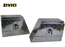 Pair of 24"x10"x16" Aluminium Tool Box Trailer Truck UnderBody ToolBox +Lock