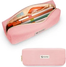 FINPAC Pencil Case, Corduroy Aesthetic Makeup Bag Cute Kawaii Pen Bag Pouch Bag