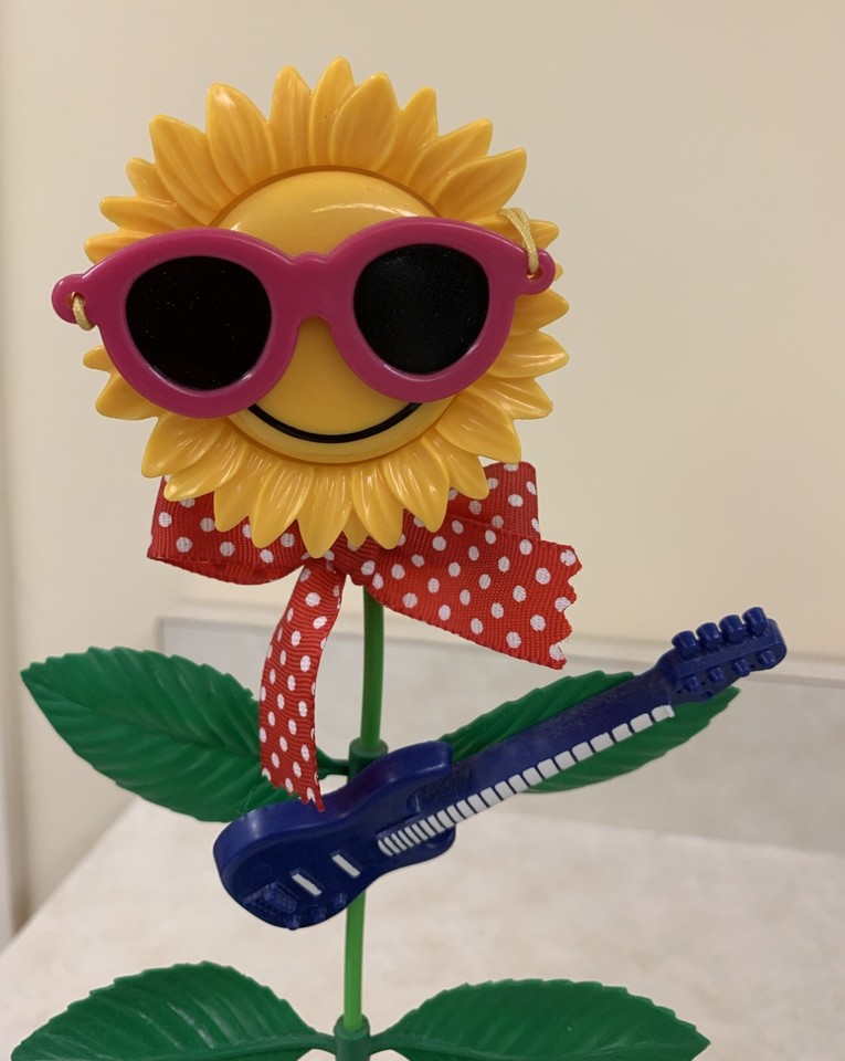 Vtg (80s) TAKARA Rock'n Flowers in box Sunflower blue guitar pink