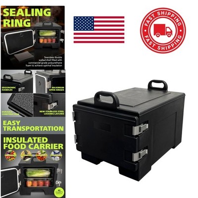 40 Quart Food Carrier Insulated with Stainless Steel Latch for Easy Transport