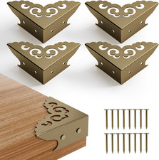 4 Pcs Corner Protector for Furniture,Retro Style Furniture Corner Bumpers-Bronze