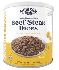 Freeze Dried Precooked Beef Steak Dices Can, Emergency Food Dried Beef Chunks