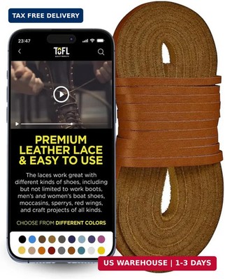 TOFL Leather Work Boot Laces - 72'' |  '' Thick Cowhide | Shoelaces for Constructi