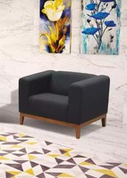 Arbeitzimmer Schwarz Sessel Luxus Sitz Polster Stoff Textil MöBel 92X77X65