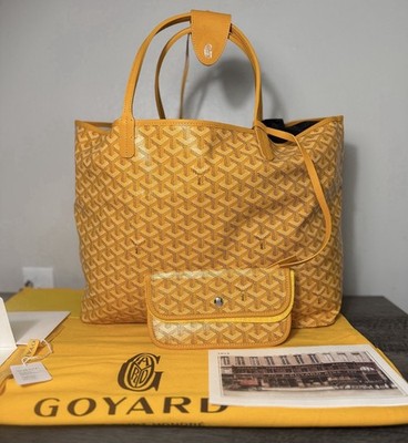 New Goyard Saint Louis Large Size Yellow Goyardine Handbag w Tags