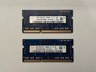 Hynix 4GB Kit 2x2GB DDR3 Laptop RAM PC3-10600S 1333MHz SODIMM HMT325S6CFR8C-H9