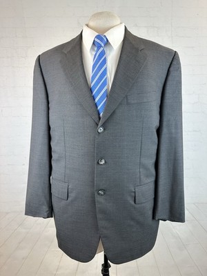 Corneliani Italy Men's Dark Gray Super 150's Wool Three Button Blazer 44R
