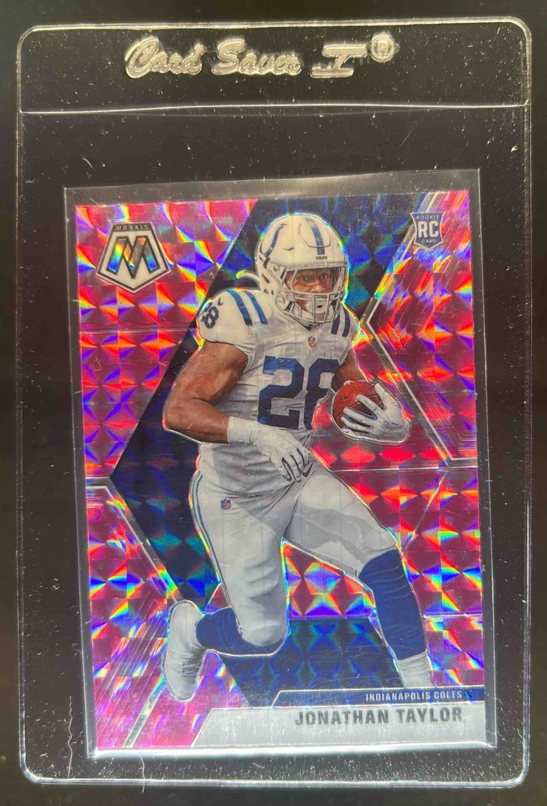 2020 Mosaic Jonathan Taylor RC Prizm Camo Pink Rookie #216 Colts