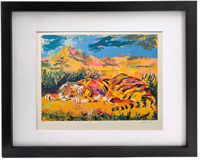 LEROY NEIMAN Delacroix's Tiger Plate Signed Vintage Animal Framed Art Print
