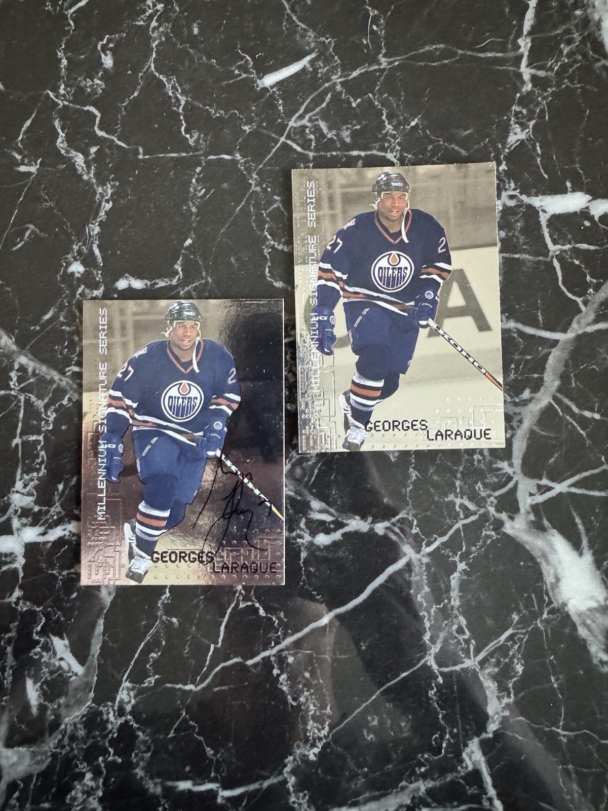 George Laraque 1999-00 ITG Be A Player Silver Autograph Card #100 w/Bonus RC