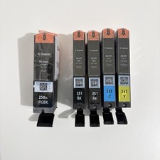 5pk Genuine Canon PG-250XL CLI-251 Black Cyan Yellow Ink Cartridges Japan