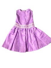 Handmade Cotton Print Dress in Purple Lace for 14  Dolls Wellie Wishers