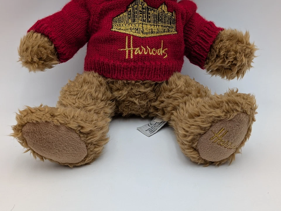 Suéter Harrods Knightsbridge Oso Marrón Felpa Rojo 12 Pulgadas Juguete de Peluche Foto 4 de 4