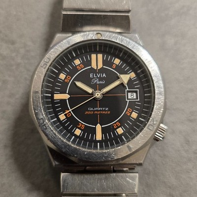 Elvia Paris Diver Uhr MRP 503.305 Monnin Heuer 200M France Ebauches FE 8121