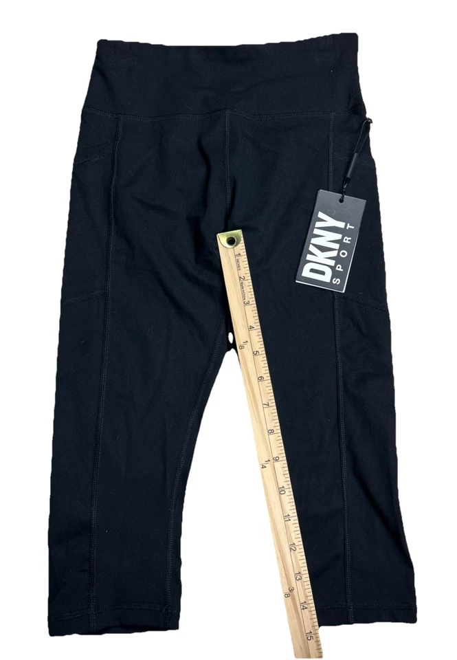DKNY Sport Womens High-Waist Crop Leggings Super Support Tight Black Size XS NWT - Image 4 of 4