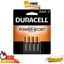 Duracell Coppertop AAA Batteries 4 Pack Long Lasting Power Boost