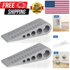 2 Pack Wedge Rubber Door Stops Door Chucks Stoppers Wall Protector for Floor ...