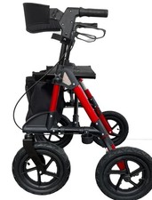 Outdoor Rollator mit Luftbereifung  Sitzfläche faltbar und leicht mit Sitz Weiß 