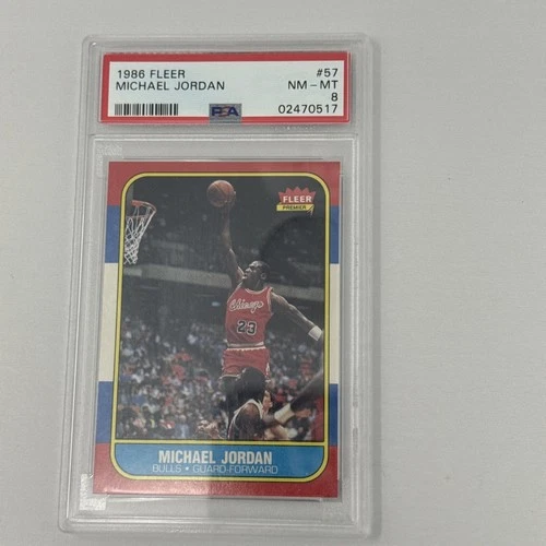 Michael Jordan 1986 Fleer #57 Rookie Card PSA 8 NM-Mint 📈🐐🔥