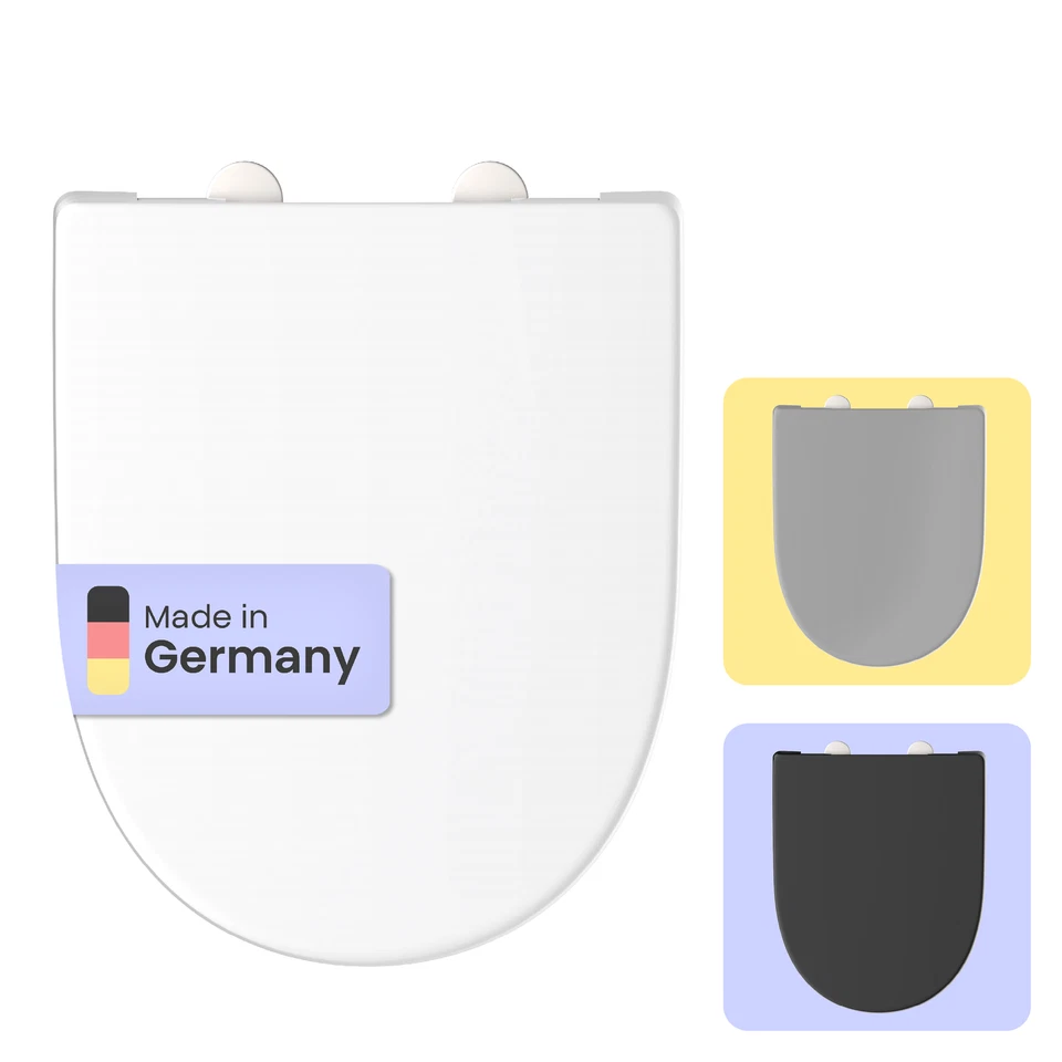 INSTMAIER Toilettendeckel | D-Form | Made in Germany | WC-Sitz | Klositz Absenkautomatik
