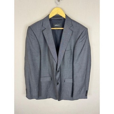 Strellson Men EU 50 Men 40-42 Grey Herringbone Wool Linen Silk Blazer Sport Coat