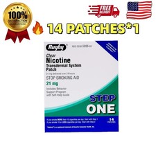 14 Patches Rugby Clear Nicotine 21mg Transdermal System Patch Step 1 06/2028