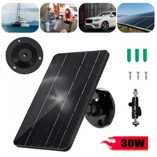 30W Solar Panel  for Security Camera USB Type C Solar Cell Charger With Mount