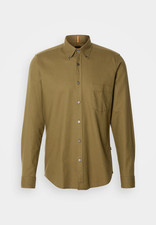 Image of Boss Mens Rickert Long Sleeve Cotton Shirt Open Green New RRP £99