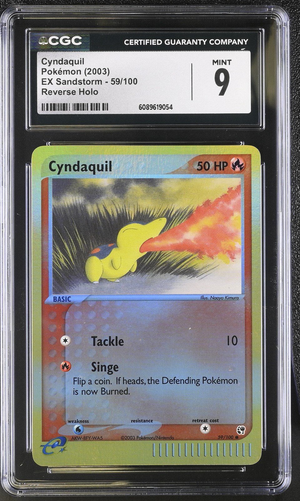 CGC 9 MINT Cyndaquil 2003 EX Sandstorm 59/100 Reverse Holo Pokemon Card