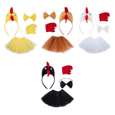 Huhn Kostüm Set für Mädchen Ostern Huhn Stirnband für Party Cosplay Requisite