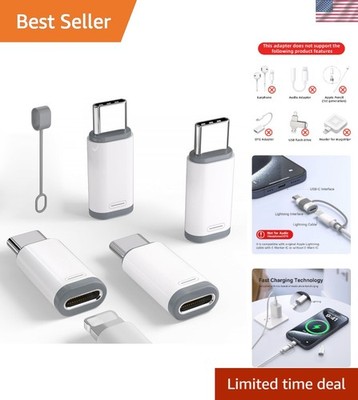 4 Pack Lightning to USB C Adapter for iPhone 15/16/16 Pro Max/Plus,Samsung S24,S