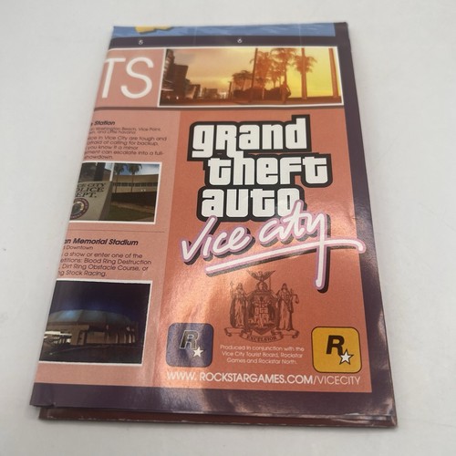 Sony Playstation 2 Grand Theft Auto Vice City Etiqueta Negra con Mapa GTA PS2 Probado - Imagen 4 de 7