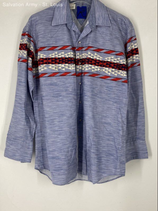 Roper Mens Multicolor Classic Long Sleeve Collared Button-Up Shirt Size Medium