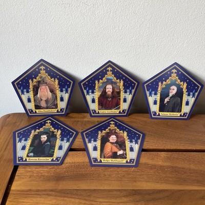 5 HP Schokoladenfrosch 3D Zauberer Karten Ravenclaw Griffindor Dumbledore Hufflepuff 