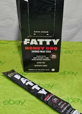 FATTY Honey BBQ 20 Pk Meat  Sticks, Grass-Fed Beef, High Protein ,BB  07/27